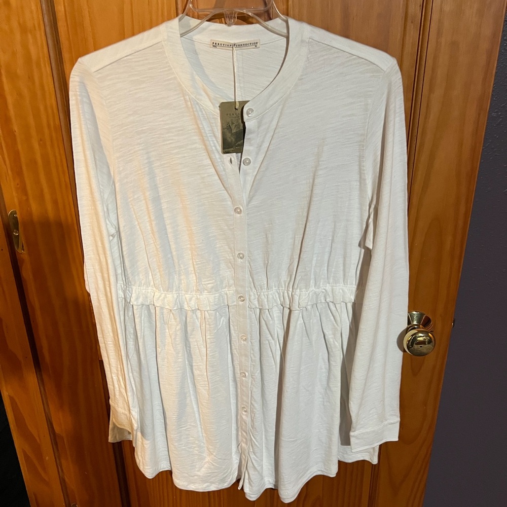 Peruvian Connection Creme Calvi Shirt - XL